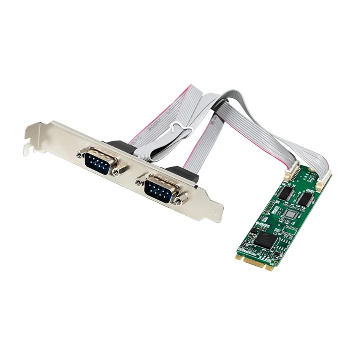 AB20-M.2 B+M 17V352 2S RS-232 I/O Extension Card PCIe 2.0 Gen1 (2.5GT/S) for Remote Access to Servers Factory Automation