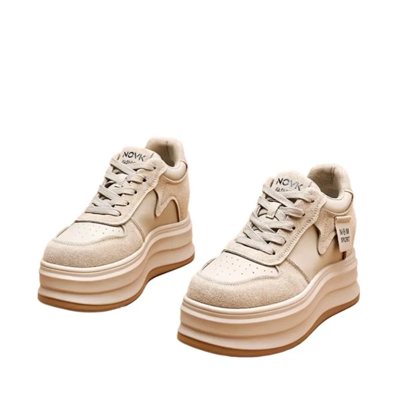 

Fujin 7cm Casual Shoes Genuine Leather Female Chunky Sneakers Platform Fashion Sneakers Walking Shoes Spring Autumn Comfy Women