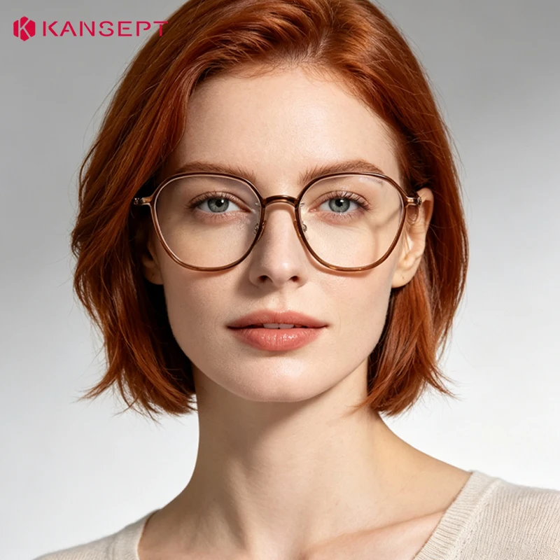 KANSEPT Ultralight Comforts 7.1g Oval Women Small Frames Blue Light Blocking Ladies Customized Prescription Reading Glass  L9116