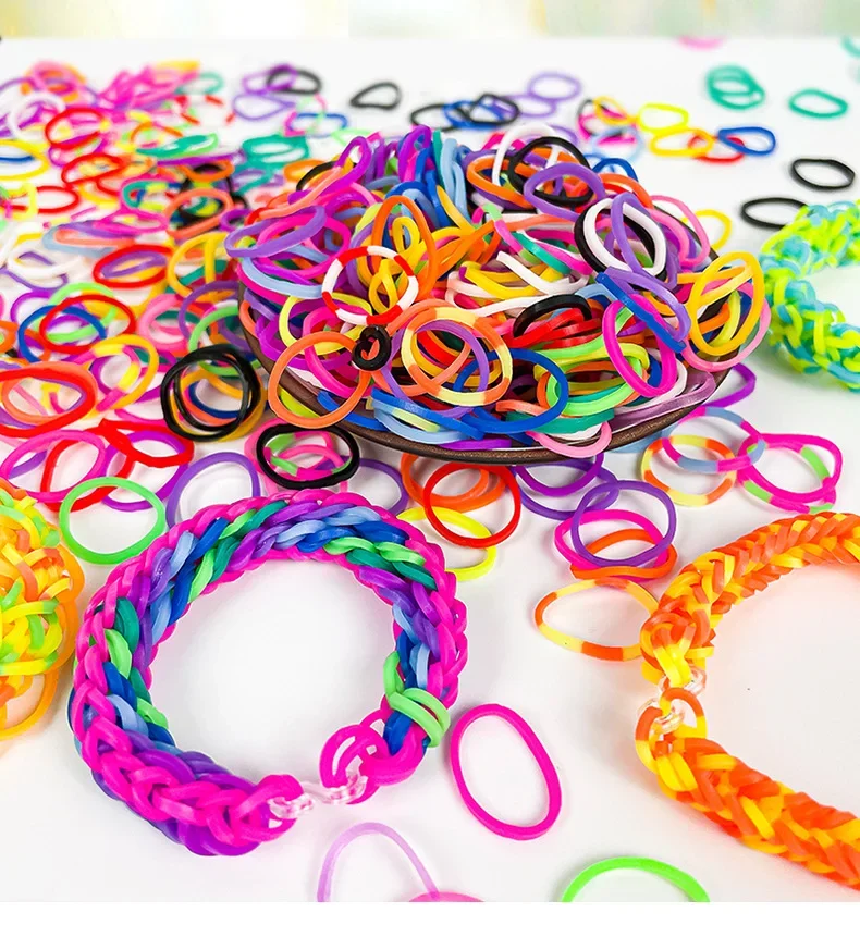 600 SZTUK Gumek do Bransoletek Rainbow Mega Refill, Upominki na Przyjęcia, Rękodzieło, Zabawki DIY dla Dziewczynek