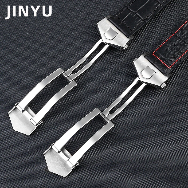 cowhide strap bracelet 19mm 20mm 22m For Tag heuer watchband men wristwatches band accessories fold buckle cowhide watch strap