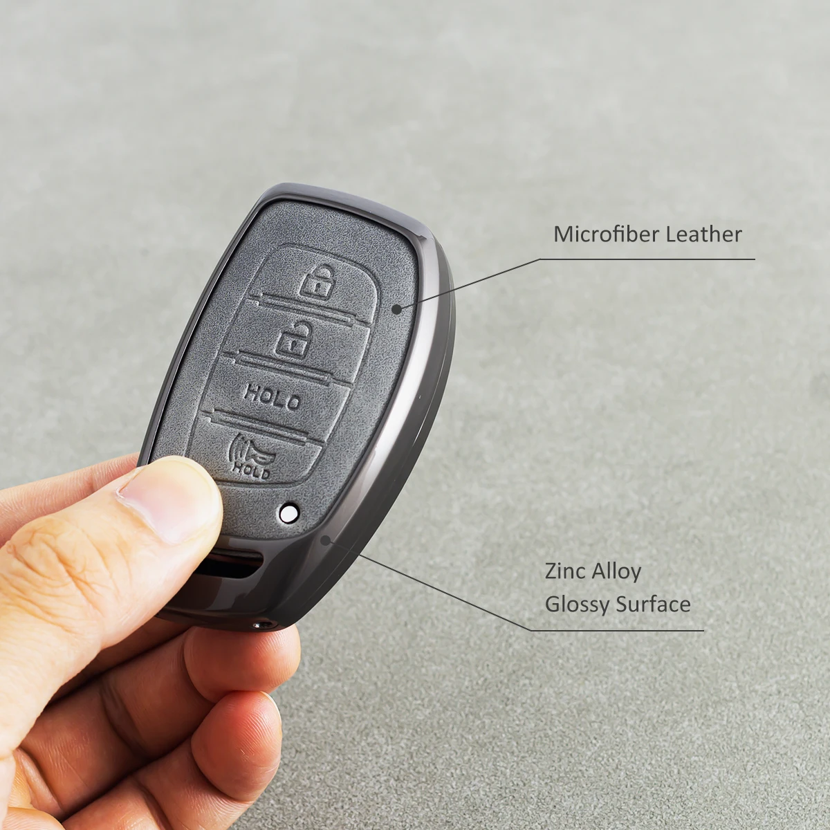 Car Key Fob Case Cover Keychain For Hyundai Tucson Sonata Bayon Elantra GT Ioniq Grand i10 3 4 Button Metal Leather Accessories view 4