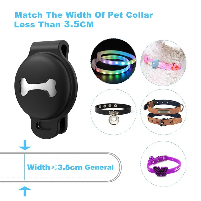 For Apple Airtag Case Dog Cat Collar GPS Finder Colorful Luminous Protective Silicone Case For Apple Air Tag Tracker Holder