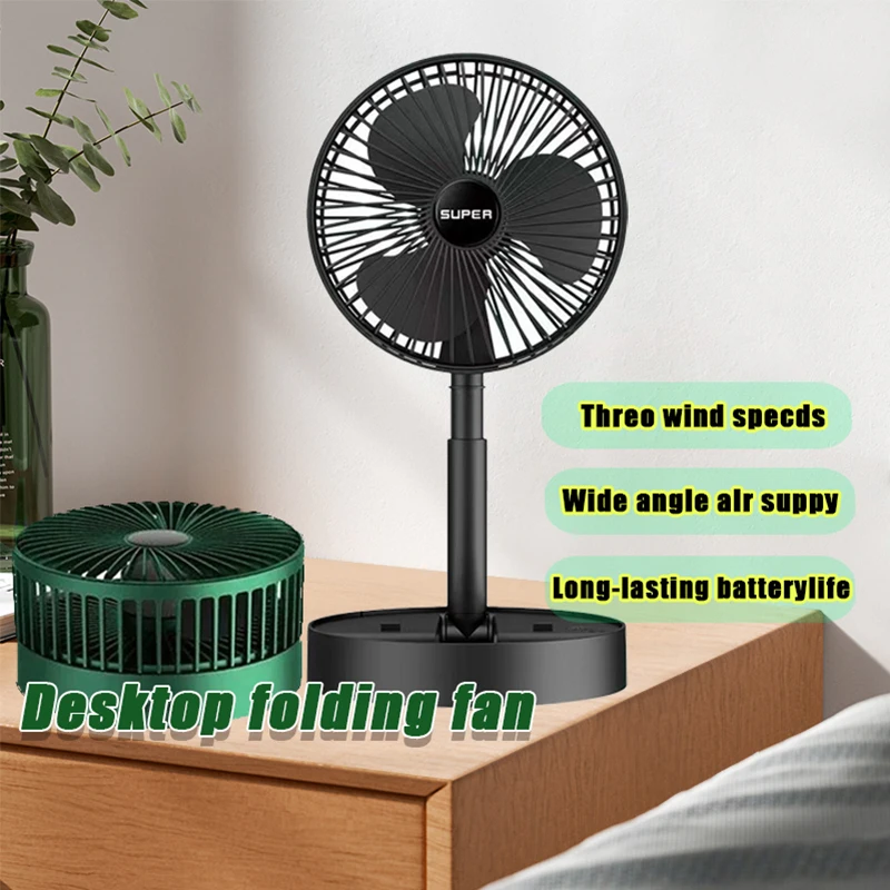 Mini  Folding New Adjustable Mini Fan Small Cooling Handy Desk Home Office Table Battery USB Rechargeable Portable