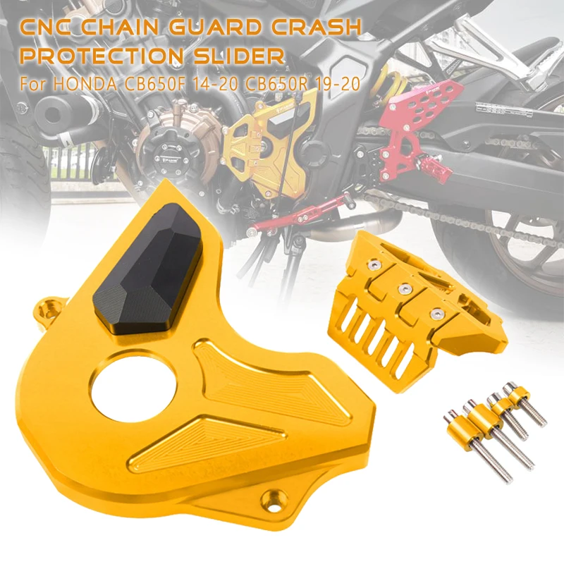 

Motorcycle CNC Front Sprocket Cover Chain Guard Crash Protector Slider For HONDA CB650F CBR650F 14-20 CB650R 19-20 CB 650F 650R