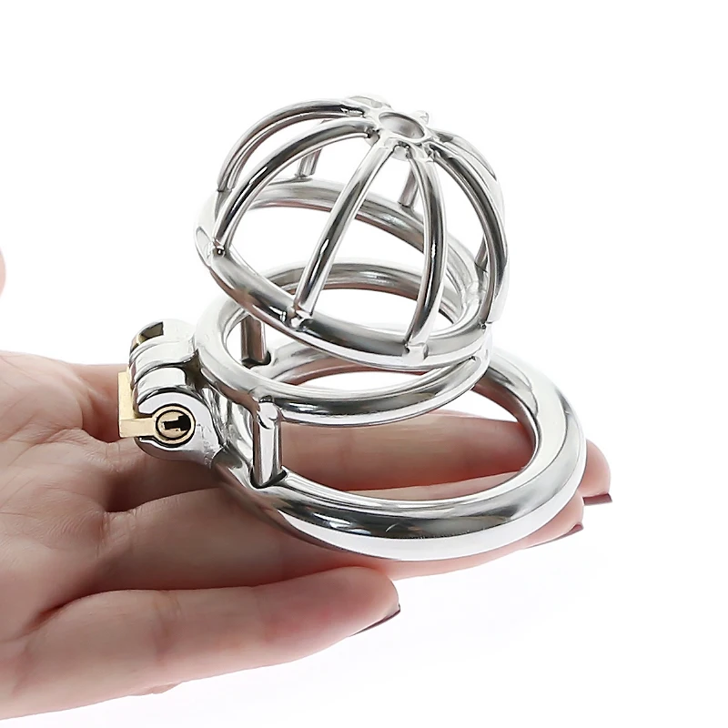 Jaula pequeña de Metal para pene, Dispositivo de Castidad de acero inoxidable, anillo uretral BDSM, juguete sexual erótico para hombres, Bondage,