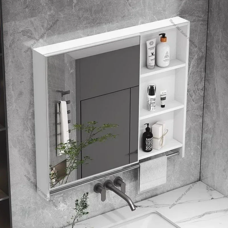 

Nordic Smart Aluminium Bathroom Cabinets Wall-mounted Originality Storage Vanity Mirror Cabinet Home Furniture Arredo Bagno FYBC