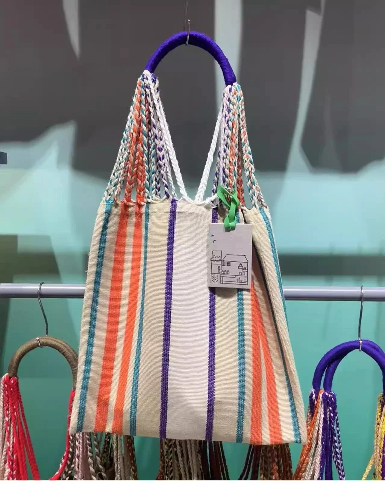 Bolso Tote Tejido con Bloques de Color Estilo Marni 2026, Bolso Grande de Mano y Hombro Casual