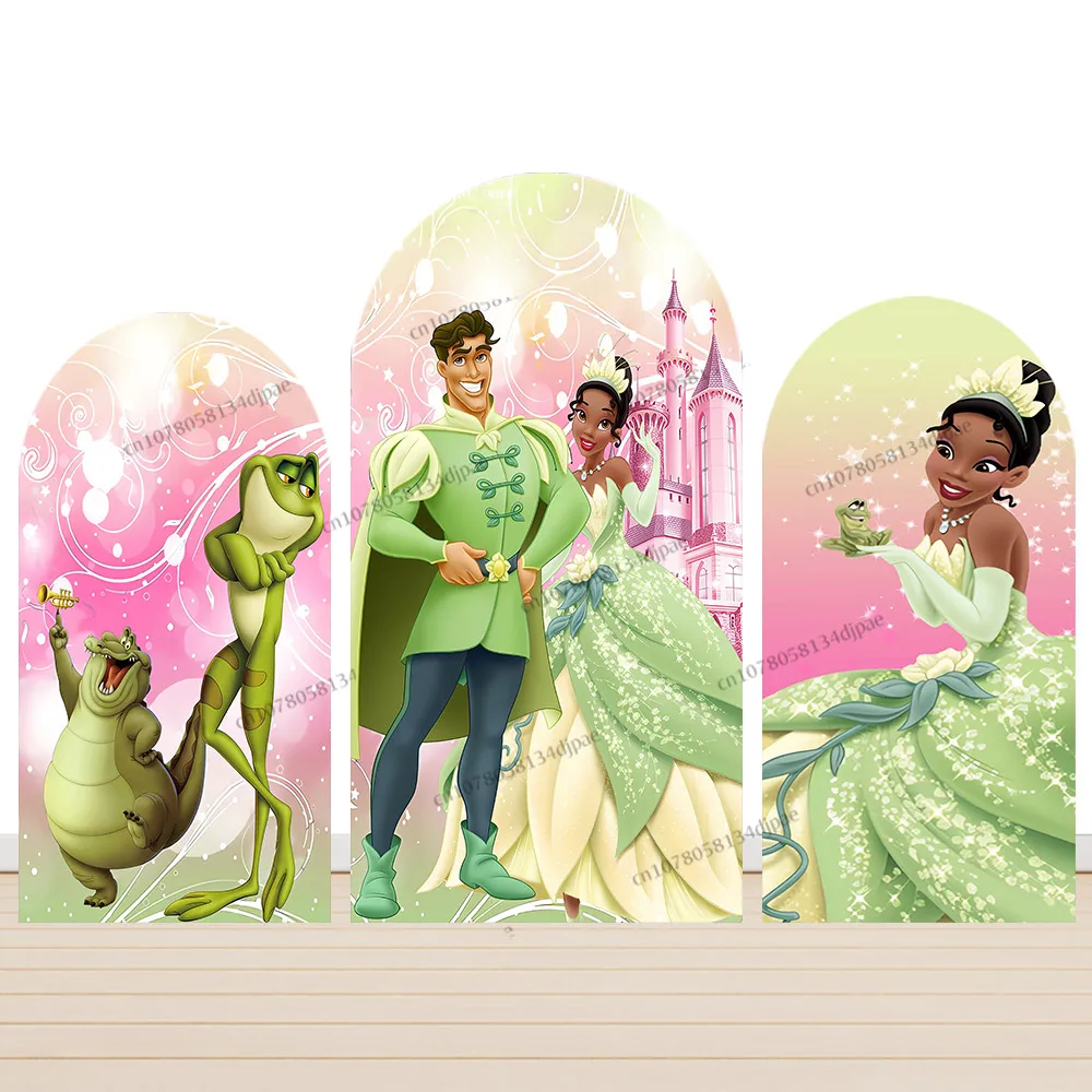 Tiana Princess and The Frog Arch Backdrop Cover Pink Girl Birthday Party Background Photography Decoration Photo Studio Props