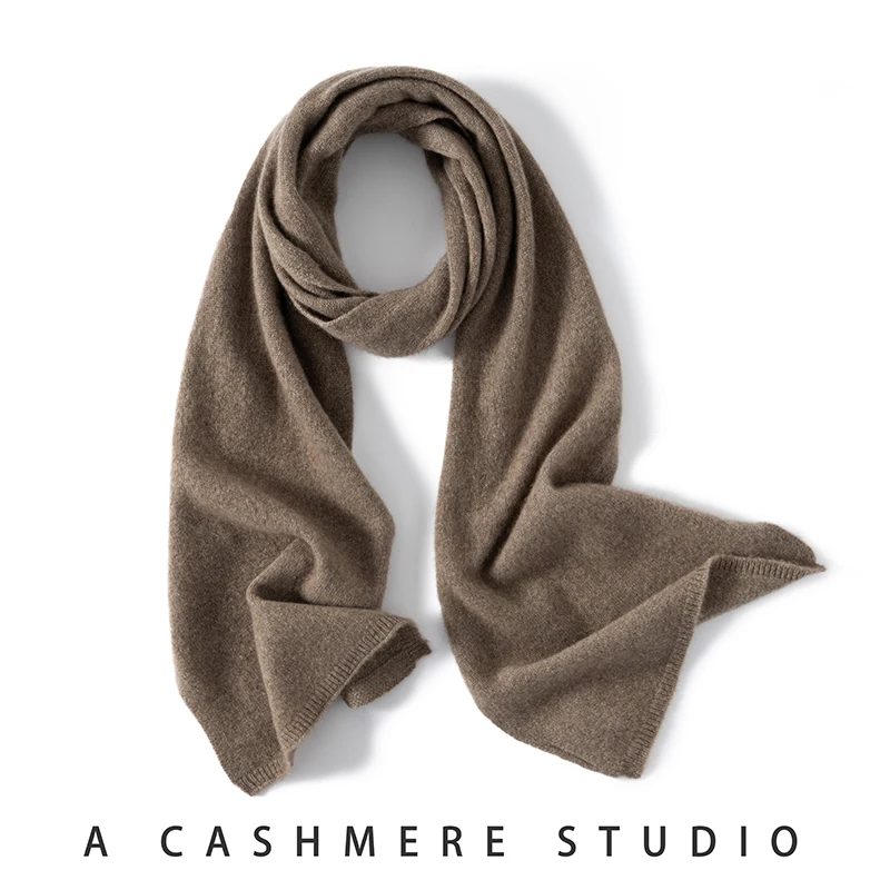 KOIJINSKY New 100% Cashmere180*30 Women\'s Knitted Scarf Autumn Soft Solid Scarf Winter Warm Solid Men\'s Scarf