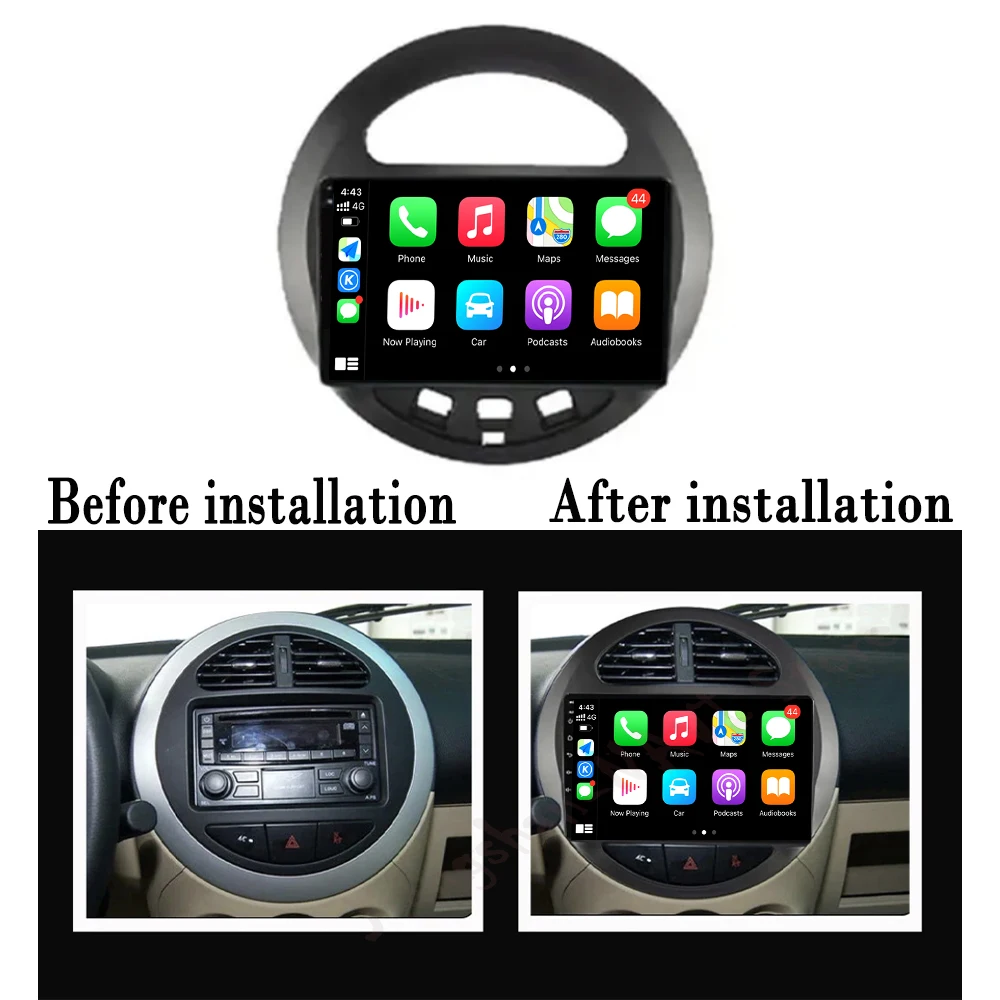 Android 16 Car Carplay Radio Multimedia Stereo Player BT WiFi GPS Navigation For Geely Panda Gleagle GX2 LC Kandi 2009-2016