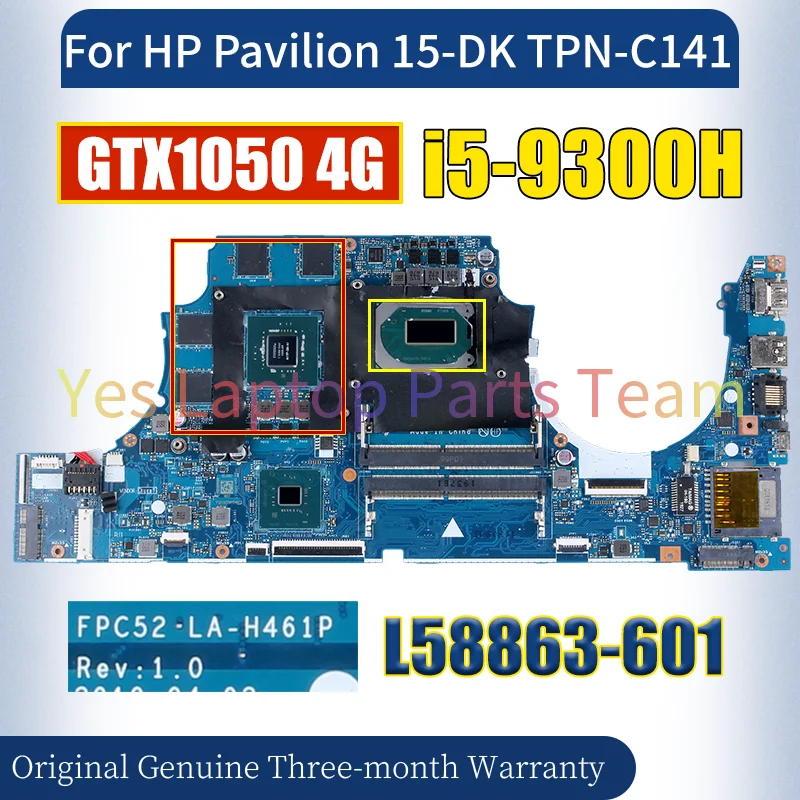 LA-H461P For HP Pavilion 15-DK TPN-C141 Laptop Mainboard L58863-601 SRF6X i5-9300H GTX1050 4G Notebook Motherboard 100％ Tested