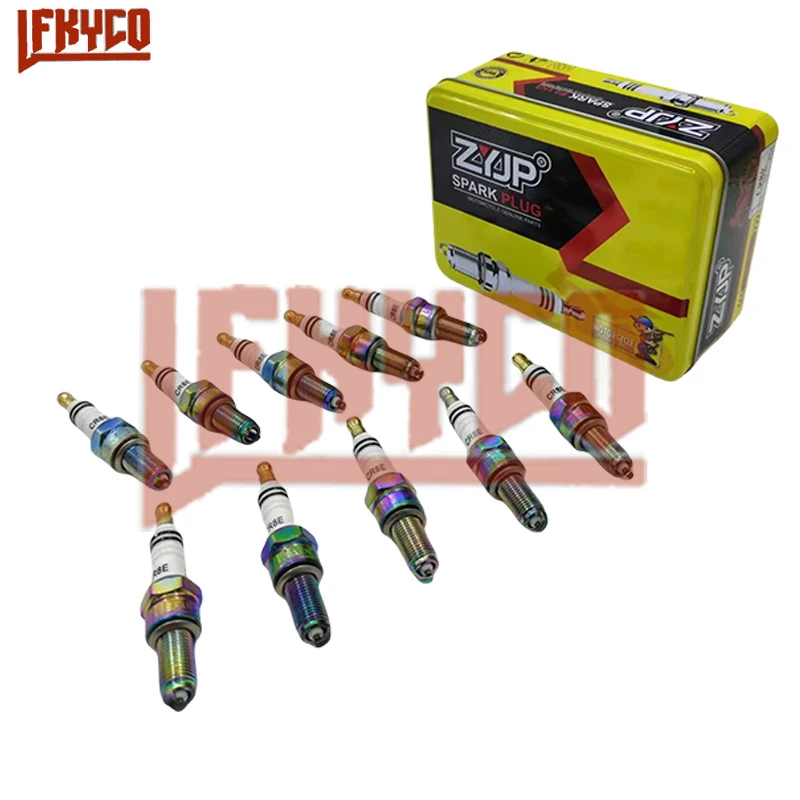 10PCS CR8E Iridium Torch Spark Plugs Ignition Candle Motorcycle Replace 10mm for Benelli SUZUKI YAMAHA BOSCH Sparkplug Cap Moto