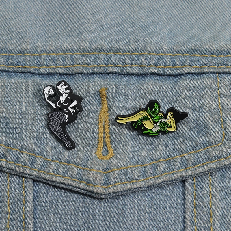 Punk Films Monsters Theme Enamel Pins Custom Horror Movies Girls Monster Badges Lapel Backpack Brooches Jewelry Accessories