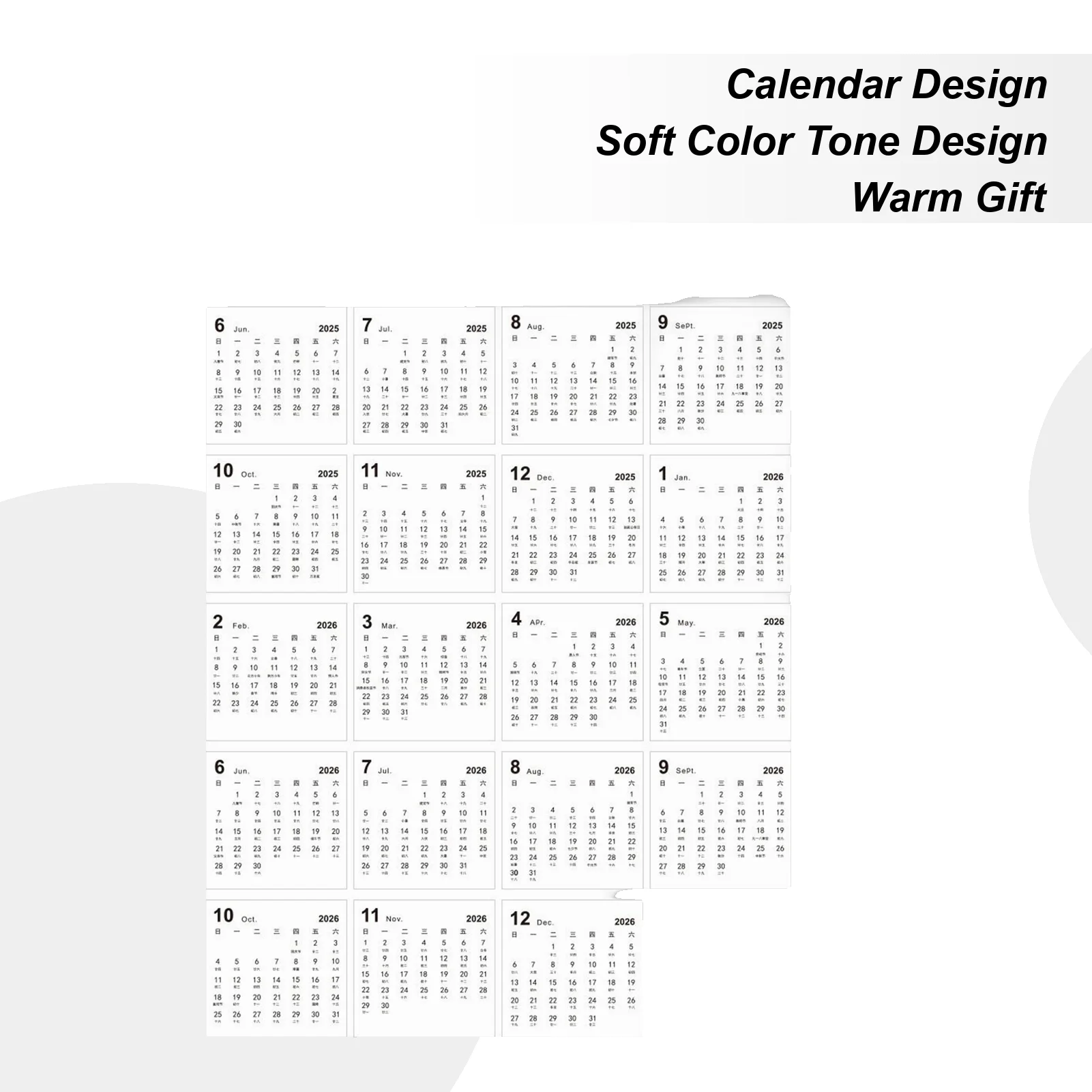 2026 Mini Desk Calendar Coil Calendar Planner And Desktop Ornament For Office Stationery