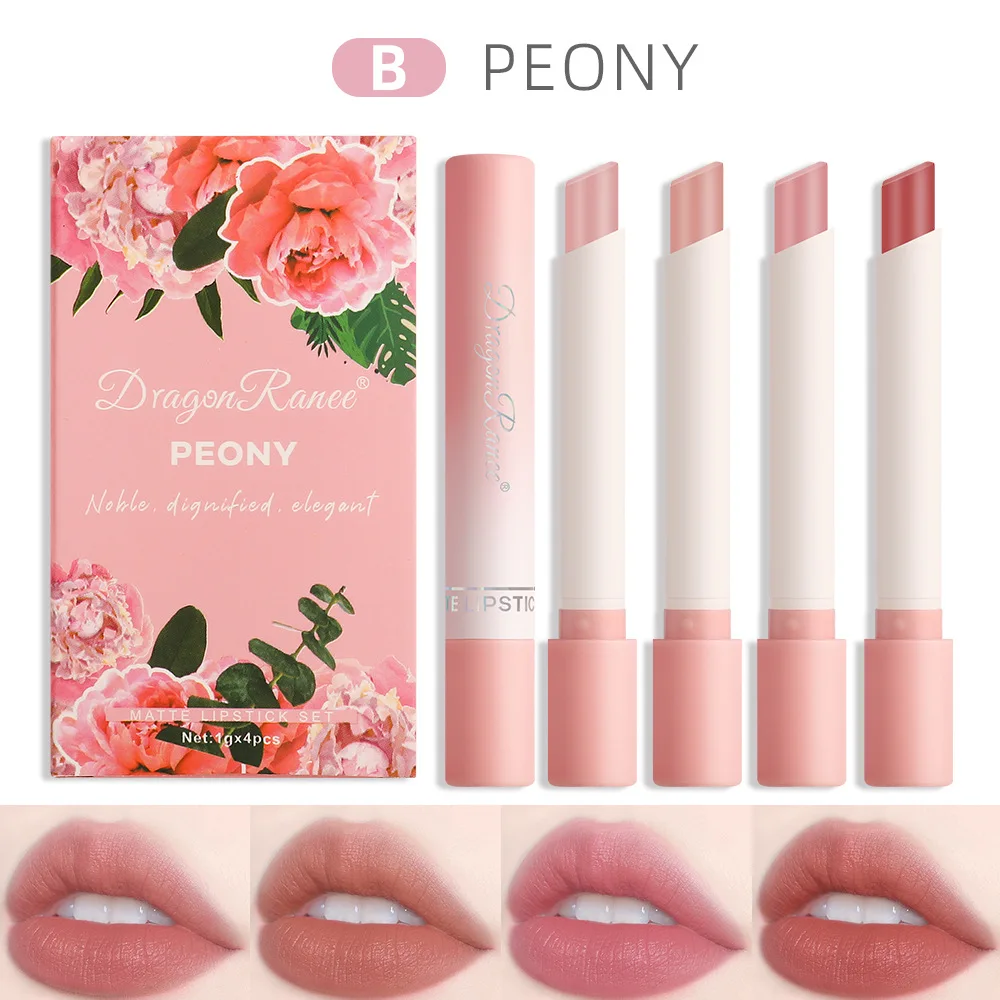 Cigarette Lipstick Set Velvet Matte Lip Gloss Waterproof Lasting Smoke Lip Stain Sexy Red Orange Lip Tint Charming Lip Cosmetics