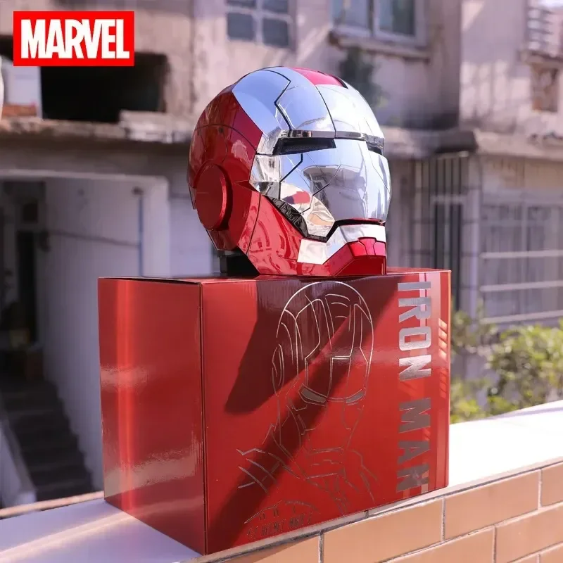 Tide Marvel Iron Man Autoking 1/1 Mk5 Helmet Remote And Voice Control Iron Man Automatic Helmet Mask With Led Light Boys Gift