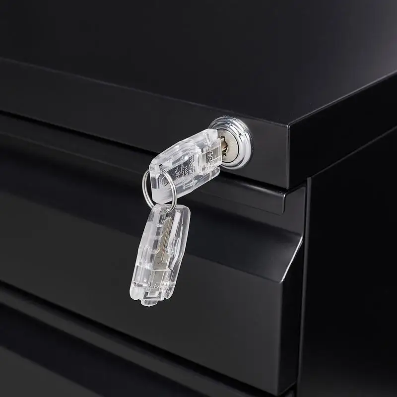 خزانة ملفات متنقلة ذات 3 أدراج مع قفل، وحدة تخزين مكتبية قابلة للقفل لملفات الحجم القانوني/الحروف، وخزانة ملفات معدنية دوارة #2