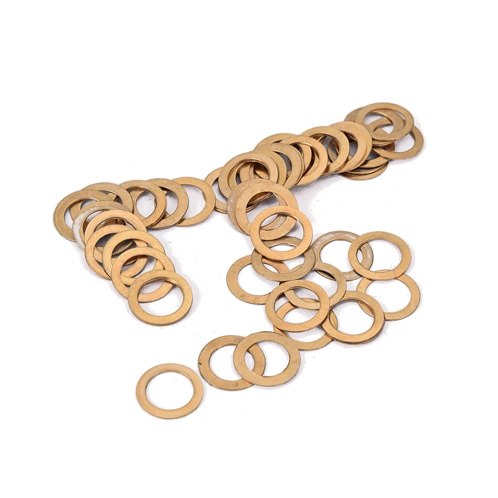 

50 Pcs Golden Round Gasket Instrument Washer 9mm Guitar Patch Flat Washers Nuts