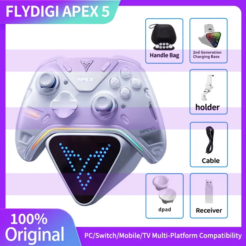 Flydigi Apex 5 Controller Gamepad Wireless Gamepad for PC /Switch/Phone/TV/Tablet Computer,Charging Dock with Cool