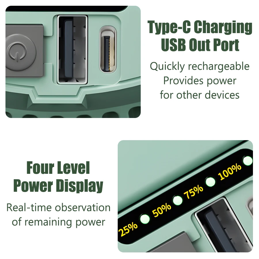 USB Rechargeable LED Camping Lantern Remote Control Portable Camping Torch with Strong Magnet Outdoor Emergency Lantern 4800Mah