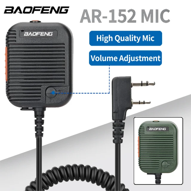 Baofeng AR-152 Mikrofon taktyczny z regulacją głośności do Baofeng AR 152 BF-888S UV-5R UV-25 UV-5RH Walkie Talkie