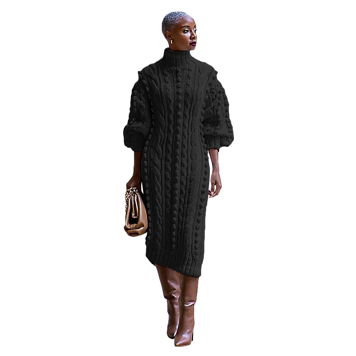 فساتين Dashiki الأفريقية للنساء أنيقة للخريف والشتاء الأفريقي 3/4 كم بوليستر طويل Bodycon فستان ملابس فساتين أنقرة
