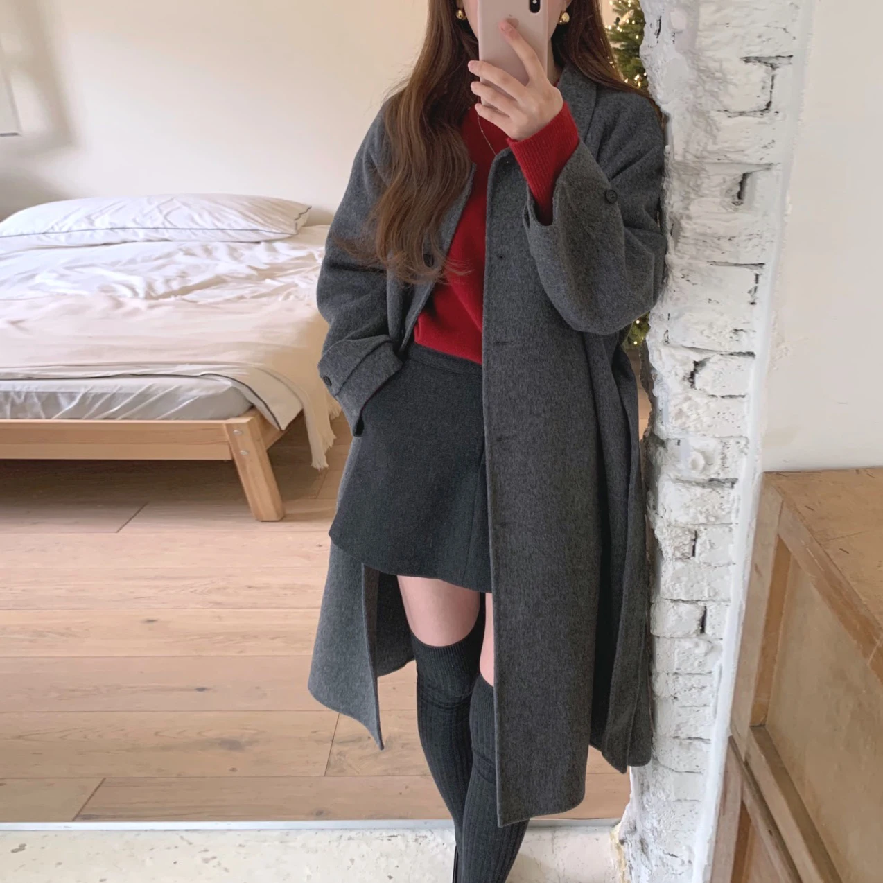 

Классическое женское шерстяное пальто в стиле ретро с лацканами на одной пуговице, длинная верхняя одежда све, чистый цвет на осень-зиму