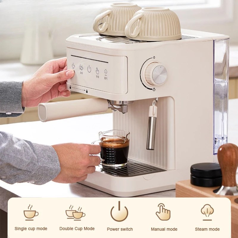 110V/220V Pump Press Coffee Machine 20Bar Pressure Italian Espresso Coffee Maker Semi-Automatic  Milk Foam Steam Coffee Machine