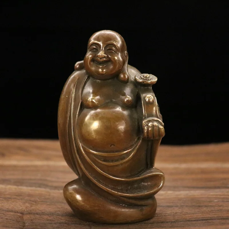 

Guyunzhai Antique Copper Oraments brass Ruii Purple Bronze Maitreya Home Grits & Crafts