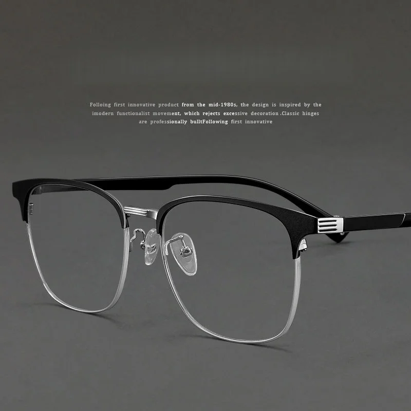 

F·DRACON New In Big Face Metal Eyeframe Retro Square Men's and Women's Eyeframe Business Optics Prescription Eyeframe 9713