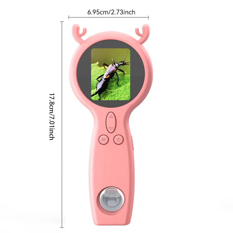 شاشة ملونة 2.0 بوصة، مجهر محمول عالي الوضوح للأطفال مع وظيفة صور وفيديو LED، علوم الألعاب التعليمية