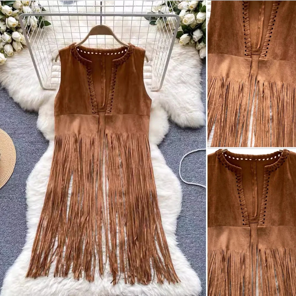 

Mia Muse Boutique, богемные жилеты без рукавов с v-образным вырезом и кисточками, отпускные жилеты стандартной посадки, женские жилеты, лето 2023 г.