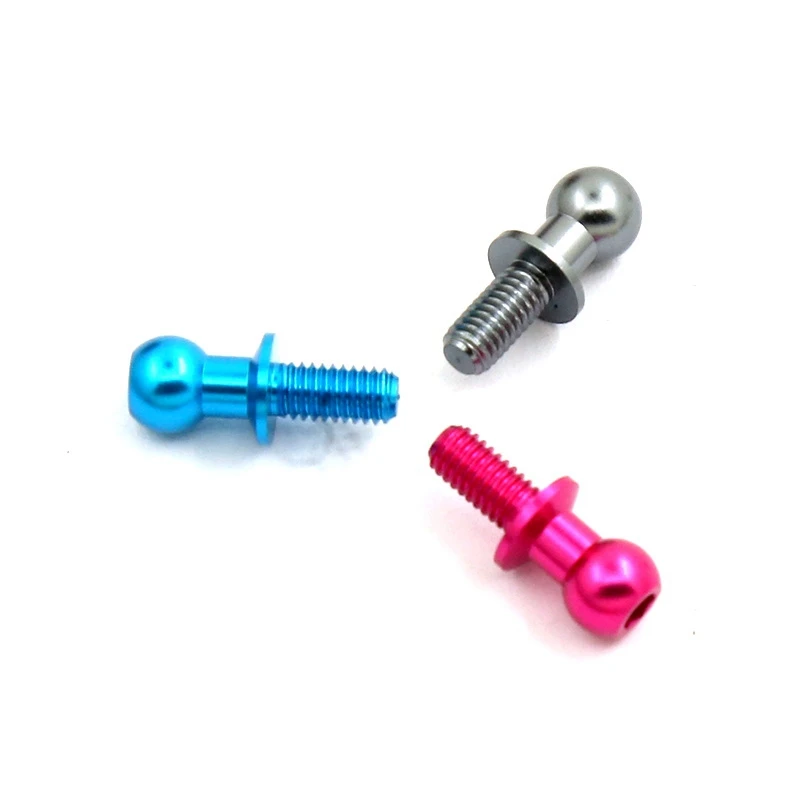 Tornillos de cabeza esférica hexagonal de Metal para Tamiya TT01 TT02 Sakura D5 1/10 RC, piezas de repuesto universales, color azul, 10 piezas, M3