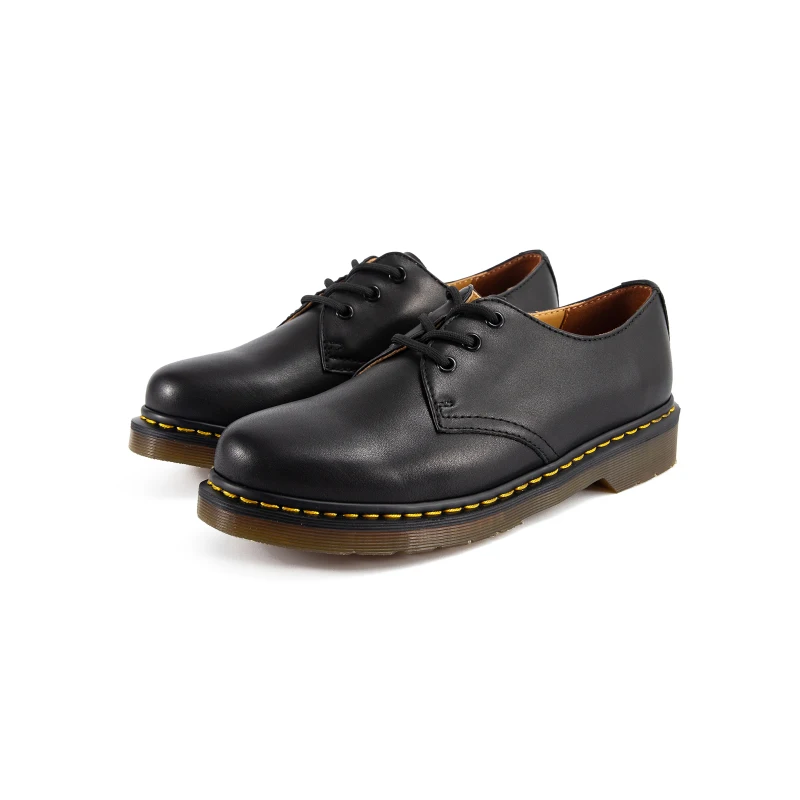 

Design Black Cowhide Classic Lace Up Casual Leather Shoes Men's Genuine Leather Low Top Round Toe Thick Sole Work Derby Shoes