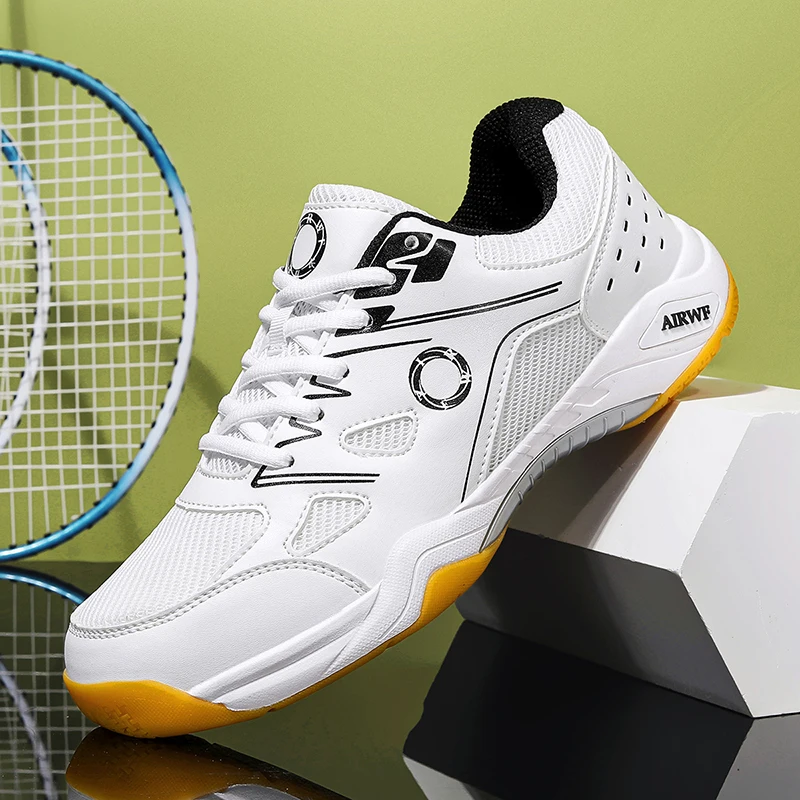 

Professional Badminton Shoes, Men's Fitness Tennis Shoes, White and Black Outdoor Training Volleyball Shoes, Sizes 38-45