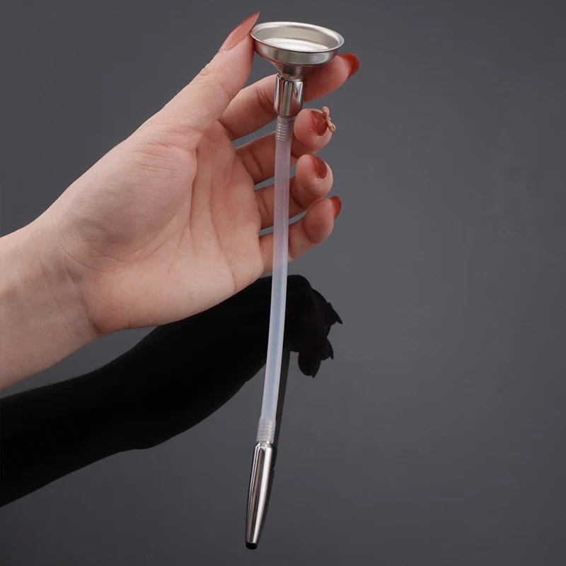 Male Urethral Dilator Penis Plug Funnel Metal Hollow Urethral Catheter Horse Eye Stimulation Sounding Masturbator Sex Toys Men