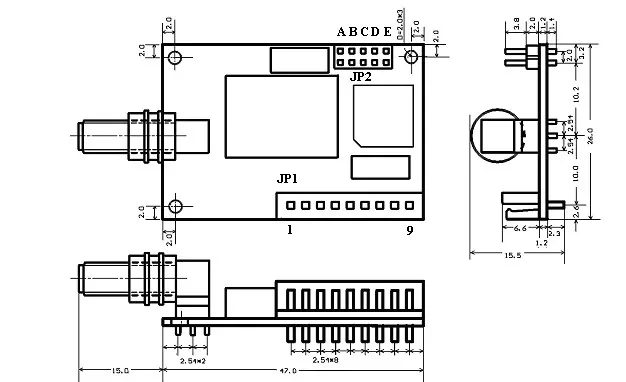 RF 433MHz 100mW Wireless Transceiver Module UART RS232 RS485 TTL