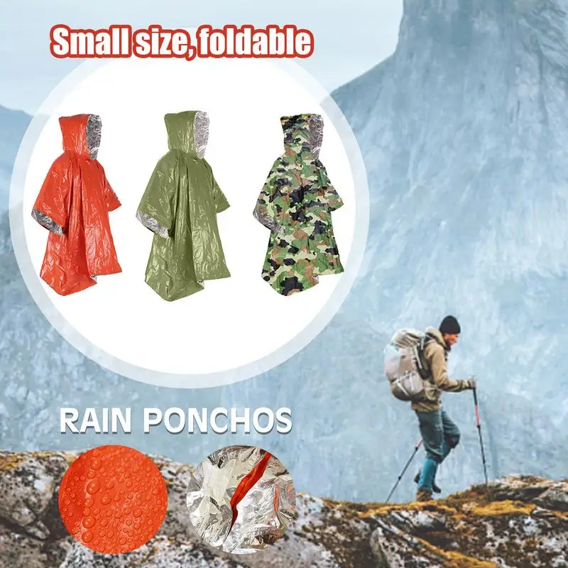 Portable 1PC 100*130CM PE Unisex Raincoat Thickened Waterproof Rain Coat Women Men Camping Waterproof Rainwear Suit