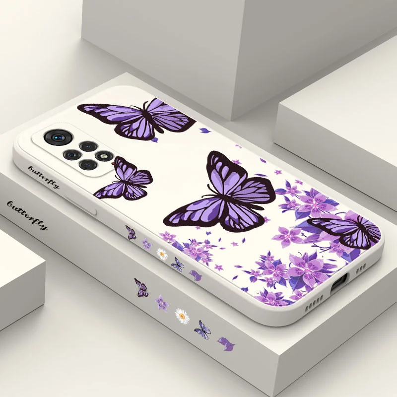 Purple Butterflies Phone Case For Xiaomi Redmi Note 14 13 12 12S 11 11S 10 10A 10T 10S 9T 9 8 7 Pro Plus 10C 9T 4G 5G Cover