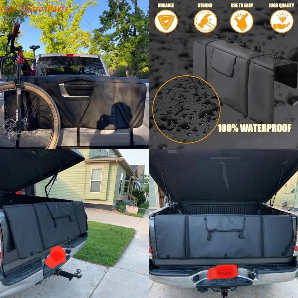 

Y4UA Tailgate Cover Pad Mountain Pick-up Pad with Bike Frame Fixing Straps