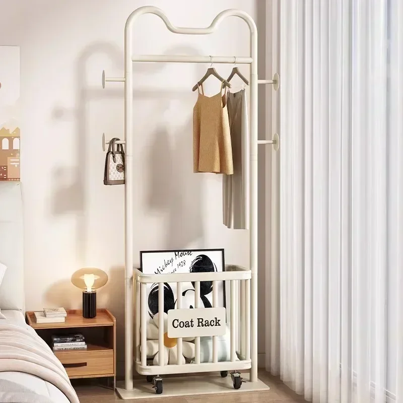 Household GoodsCoat Rack Floor-to-ceiling Bedroom Removable Dirty Clothes Basket Vertical Hanging Clothes Rack Hanging Bag Rack