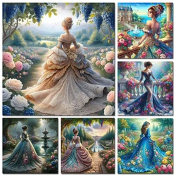 Victorian Lady Diamond Painting Beautiful Vintage Woman New Beads Embroidery Mosaic 5D Full Diamond Cross Stitch Kits Wall Art