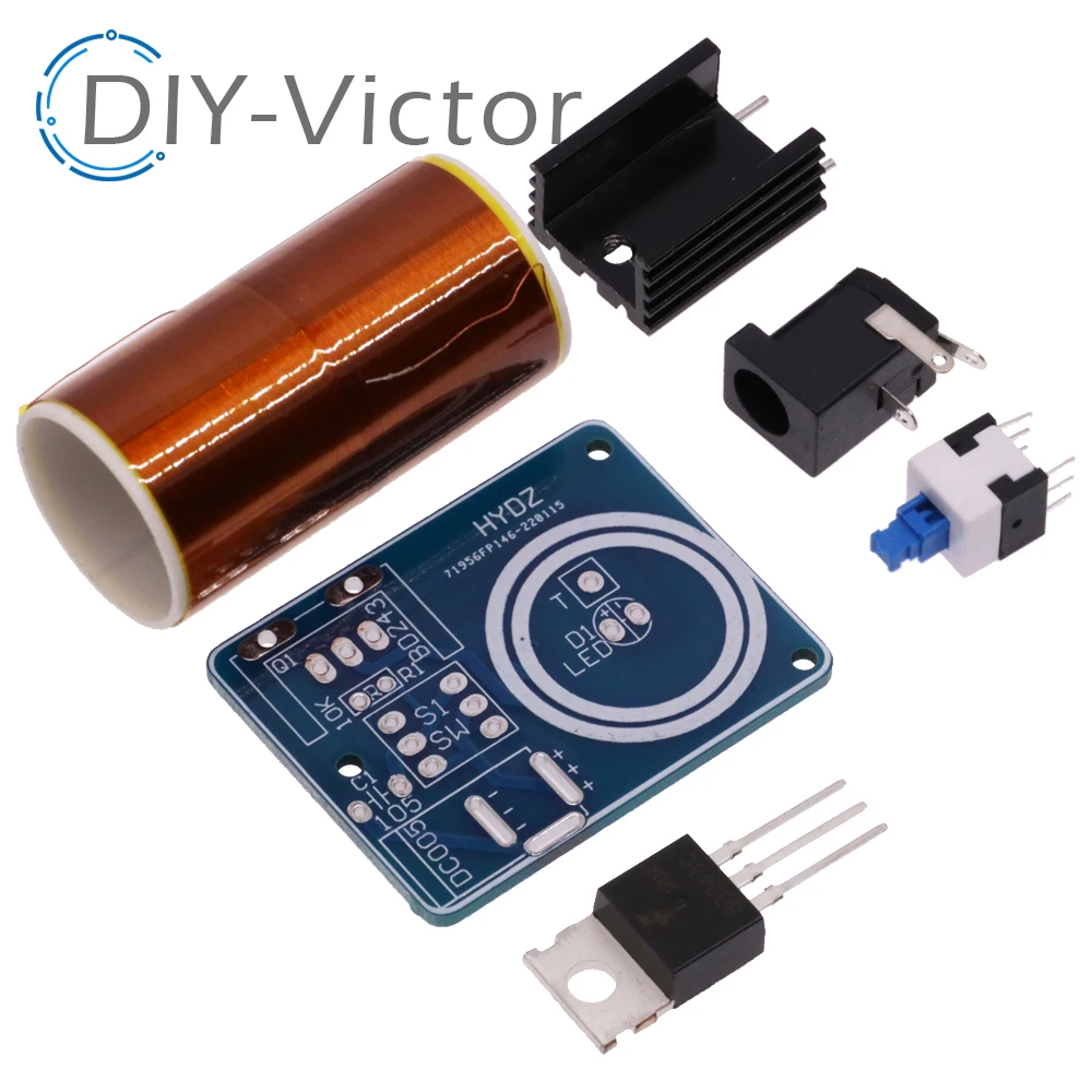 BD243 Mini Tesla Coil Kit puntelli magici parti fai-da-te DC 9V-12V luci vuote tecnologia elettronica fai-da-te BD243C