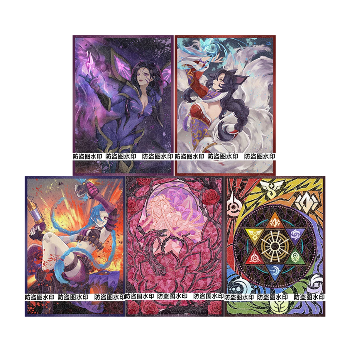 50 قطعة/المجموعة 66X92 مللي متر Diy آلهة قصة Jinxs بطاقة كم اللون فلاش Ws Opcg Ptcg Kaisa بطاقة غطاء للحماية أنيمي بطاقات دمى هدايا #1