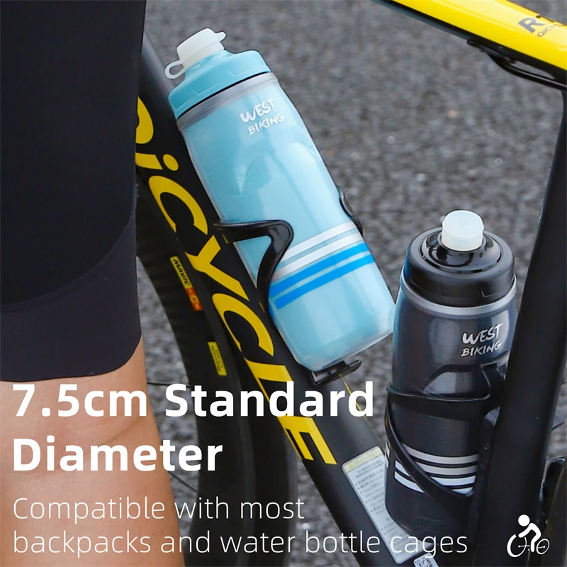 WEST BIKING Bicycle Water Bottle 620ml MTB Road Bike Thermal Water Bottles Cycling Squeeze Mug Outdoor Sports Bicycle Kettles