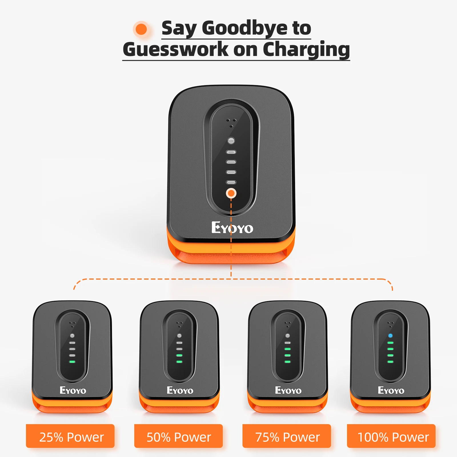 Eyoyo EY-029 الاستشعار التلقائي شاشة المسح الضوئي 1D بلوتوث الباركود الماسح الضوئي مع 2500mAh مؤشر الطاقة اللاسلكية 2D قارئ رمز الاستجابة السريعة #5