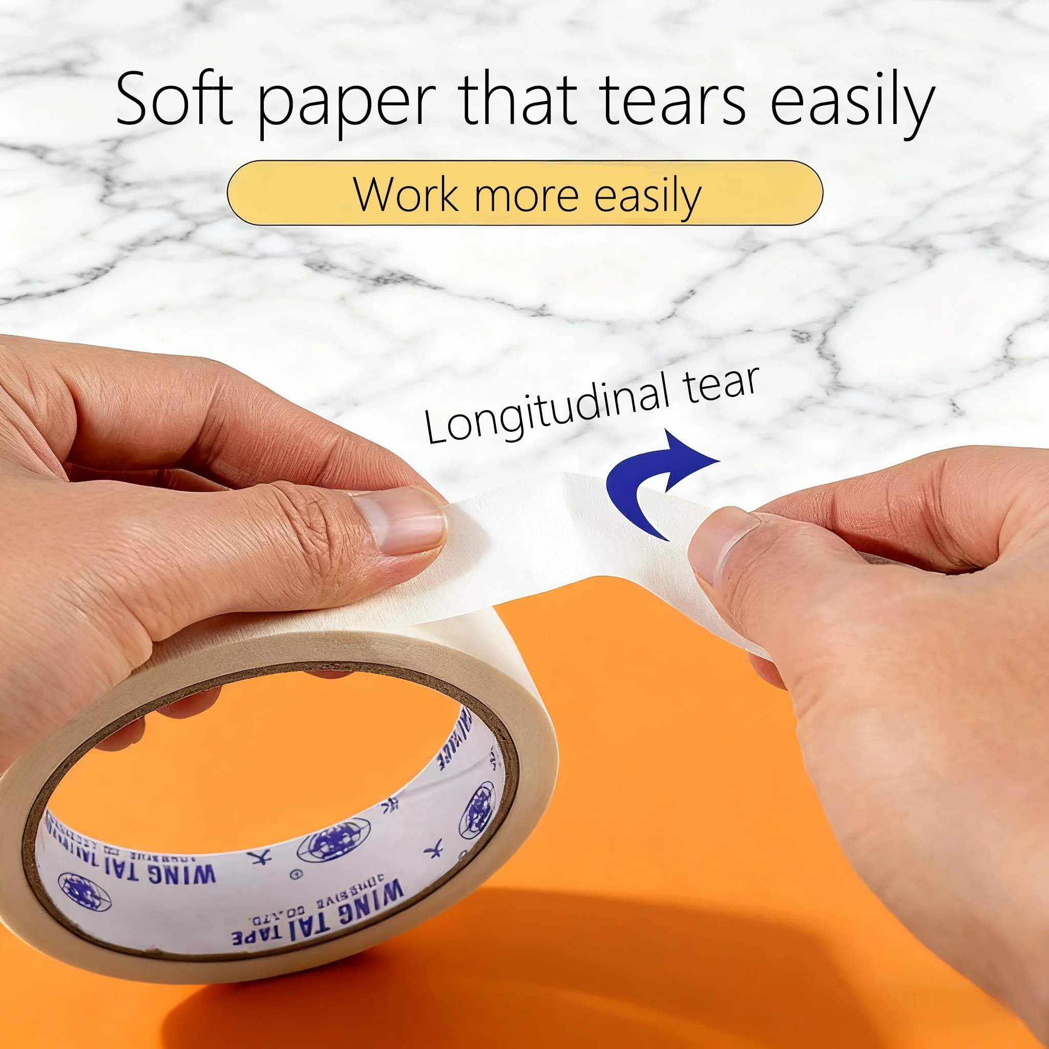 Fita adesiva g128 estudantes de arte podem escrever em folhas, sem resíduos, rasgáveis à mão, compatível com tinta spray, resistente a altas temperaturas