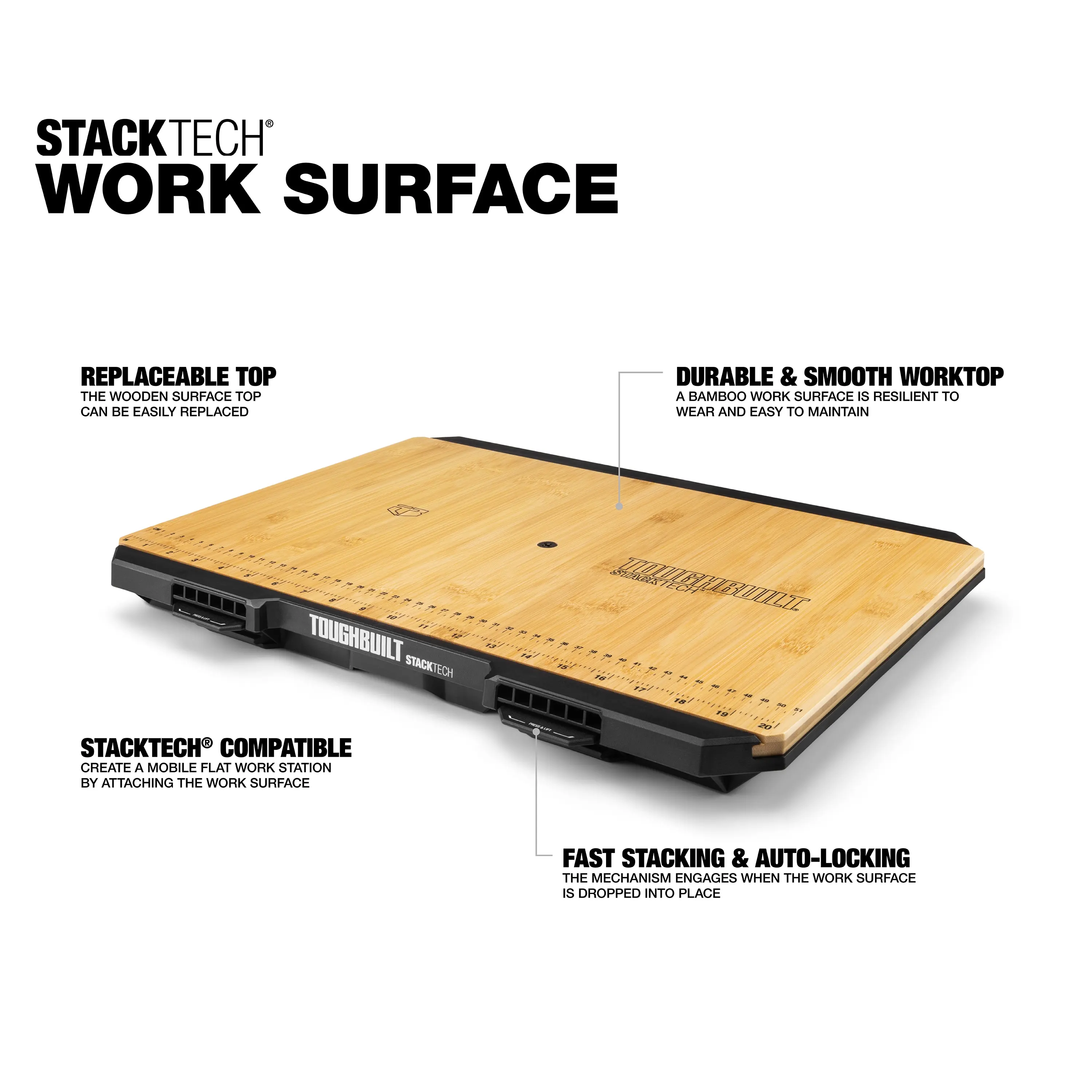 TOUGHBUILT TB-B1-A-10 STACKTECH Wood Work Surface Power Tool Accessories