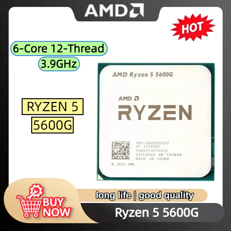 

AMD Ryzen 5 5600G R5 5600G 3.9GHz 6-Core 12-Thread 65W CPU LGA AM4